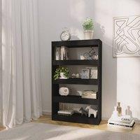 Berkfield Home Classic Book Cabinet/Room Divider Black 80x30x135 cm Engineered Wood | Size: 80 x 30 x 135 cm