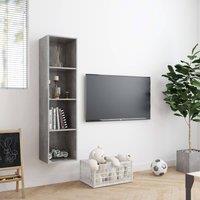 Berkfield Home Classic Book Cabinet/TV Cabinet Concrete Grey 143x30x36 cm | Size: 143 x 30 x 36 cm