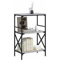 Berkfield Home Decorative Bookcase 3-Tier Grey Sonoma 59x35x90.5 cm Engineered Wood