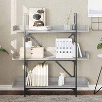 Berkfield Home Decorative Bookcase 3-Tier Grey Sonoma 100x33x108.5 cm Engineered Wood