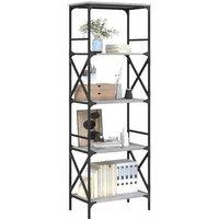 Berkfield Home Decorative Bookcase 5-Tier Grey Sonoma 59x35x171 cm Engineered Wood | Size: 59 x 35 x 171 cm
