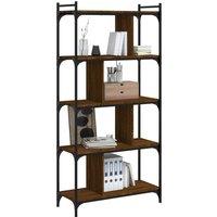 Berkfield Home Decorative Bookcase 5-Tier Brown Oak 76x32x158 cm Engineered Wood | Size: 76 x 32 x 158 cm