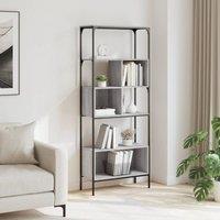 Berkfield Home Decorative Bookcase 5-Tier Grey Sonoma 76x33x188.5 cm Engineered Wood