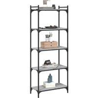 Berkfield Home Decorative Bookcase 5-Tier Grey Sonoma 60x30x154 cm Engineered Wood | Size: 60 x 30 x 154 cm