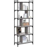 Berkfield Home Decorative Bookcase 6-Tier Grey Sonoma 76x32x192 cm Engineered Wood | Size: 76 x 32 x 192 cm