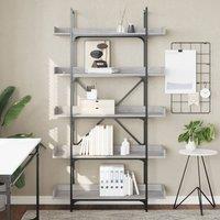 Berkfield Home Decorative Bookcase 5-Tier Grey Sonoma 100x33x180.5 cm Engineered Wood