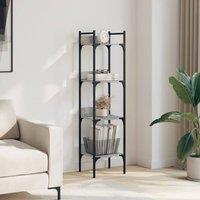 Berkfield Home Decorative Bookshelf 4-Tier Grey Sonoma 35x30x138.5 cm Engineered Wood