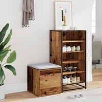 Berkfield Home Stylish Box Drawer Old Wood 40.5x40x40 cm Engineered Wood in Brown