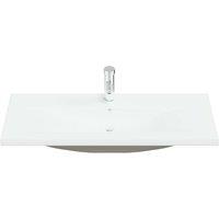Berkfield Home Elegant Built-in Basin with Faucet 101x39x18 cm Ceramic White | Size: 101 x 39 x 18 cm