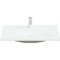 Berkfield Home Elegant Built-in Basin with Faucet 91x39x18 cm Ceramic White | Size: 91 x 39 x 18 cm