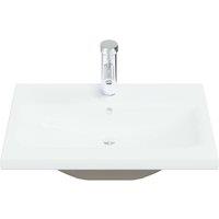 Berkfield Home Elegant Built-in Basin with Faucet 61x39x18 cm Ceramic White | Size: 61 x 39 x 18 cm