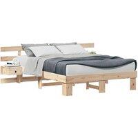 Berkfield Home Modern Brown 140 x 200 cm Solid pine wood & Solid pine wood in Natural