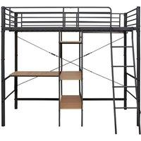 Berkfield Home Elegant Bunk Bed with Table Frame Grey Metal 90x200 cm