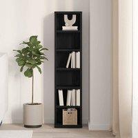 Berkfield Home Decorative CD Cabinet Black Oak 21x20x88 cm Engineered Wood | Size: 21 x 20 x 88 cm