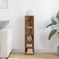 Berkfield Home Sturdy CD Cabinet Old Wood 21x20x88 cm Engineered Wood in Brown | Size: 21 x 20 x 88 cm