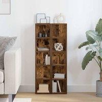Berkfield Home Modern CD Cabinets 2 pcs Smoked Oak 21x16x93.5 cm Engineered Wood in Brown