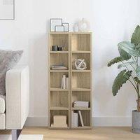 Berkfield Home Modern CD Cabinets 2 pcs Sonoma Oak 21x16x93.5 cm Engineered Wood in Light Brown