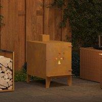Berkfield Home Modern Camping Stove 35x50x60 cm Corten Steel in Brown | Size: 35 x 50 x 60 cm