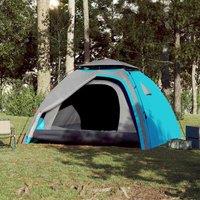 Berkfield Home Modern Camping Tent Dome 4-Person Blue Quick Release