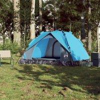 Berkfield Home Modern Camping Tent Dome 3-Person Blue Quick Release