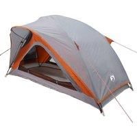 Berkfield Home Modern Camping Tent 1-Person Grey & Orange Waterproof