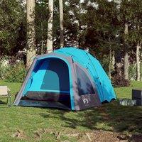 Berkfield Home Modern Camping Tent Dome 3-Person Blue Quick Release