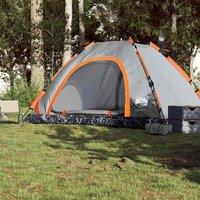 Berkfield Home Modern Camping Tent 5-Person Grey & Orange Quick Release