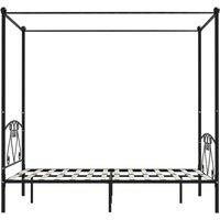 Berkfield Home Elegant Canopy Bed Frame Black Metal 140x200 cm