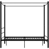 Berkfield Home Durable Canopy Bed Frame Black Metal 120x200 cm | Size: Small Double