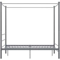 Berkfield Home Durable Canopy Bed Frame Grey Metal 140x200 cm