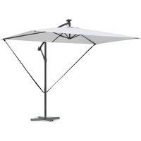 Berkfield Home Modern Cantilever Banana Parasol with Lock Sand 294 x 200 x 254 cm in Light Sand