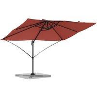 Berkfield Home Modern Cantilever Umbrella Terracotta Polyester, Steel Large in Burnt Orange