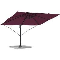 Berkfield Home Stunning Cantilever Umbrella Bordeaux Red Polyester, Steel Large in Burgundy