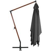 Berkfield Home Elegant Cantilever Umbrella with Wooden Pole 400x300 cm Anthracite in Charcoal