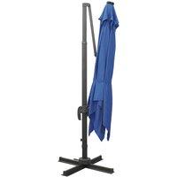 Berkfield Home Durable Cantilever Umbrella with Pole & LED Lights Azure Blue 300 cm