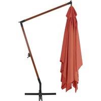 Berkfield Home Elegant Cantilever Umbrella with Wooden Pole 400x300 cm Terracotta