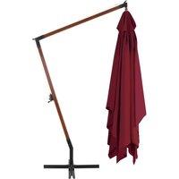 Berkfield Home Elegant Cantilever Umbrella with Wooden Pole 400x300 cm Bordeaux Red