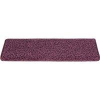 Berkfield Home Decorative Carpet Stair Treads 15 pcs 65x21x4 cm Dark Purple | Size: Medium