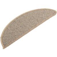Berkfield Home Comfortable Carpet Stair Treads 15 pcs Brown 56x17x3 cm in Light Tan | Size: Medium