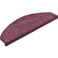 Berkfield Home Comfortable Carpet Stair Treads 15 pcs Dark Purple 65x21x4 cm | Size: Medium