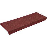 Berkfield Home Decorative Carpet Stair Treads 15 pcs 65x21x4 cm Matte Red | Size: Medium