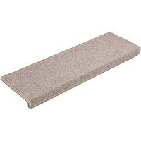 Berkfield Home Decorative Carpet Stair Treads 15 pcs 65x21x4 cm Taupe | Size: Medium
