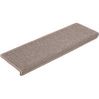 Berkfield Home Decorative Carpet Stair Treads 15 pcs 65x21x4 cm Light Brown | Size: Medium