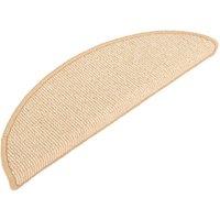 Berkfield Home Comfortable Carpet Stair Treads 15 pcs Cream 65x21x4 cm | Size: Medium