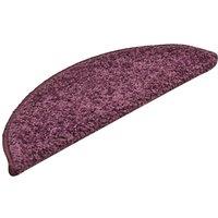 Berkfield Home Comfortable Carpet Stair Treads 15 pcs Dark Purple 56x17x3 cm | Size: Medium
