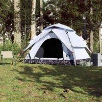 Berkfield Home White Camping Tent Dome 5-Person White Blackout Fabric Quick Release