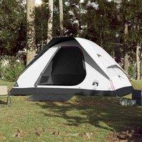 Berkfield Home White Camping Tent Dome 4-Person White Blackout Fabric Waterproof