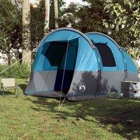Berkfield Home Modern Camping Tent Tunnel 4-Person Blue Waterproof