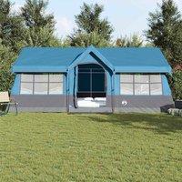 Berkfield Home Durable Camping Tent with Windows Blue 12-Person Waterproof