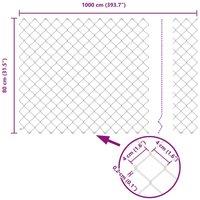 Berkfield Home Modern Chain Link Fence 0.8x10 m Galvanised Steel in Silver